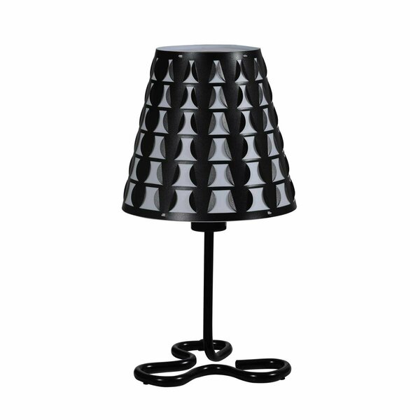 Yhior 16 in. Traci Black Geometric Metal Table Lamp YH3113380